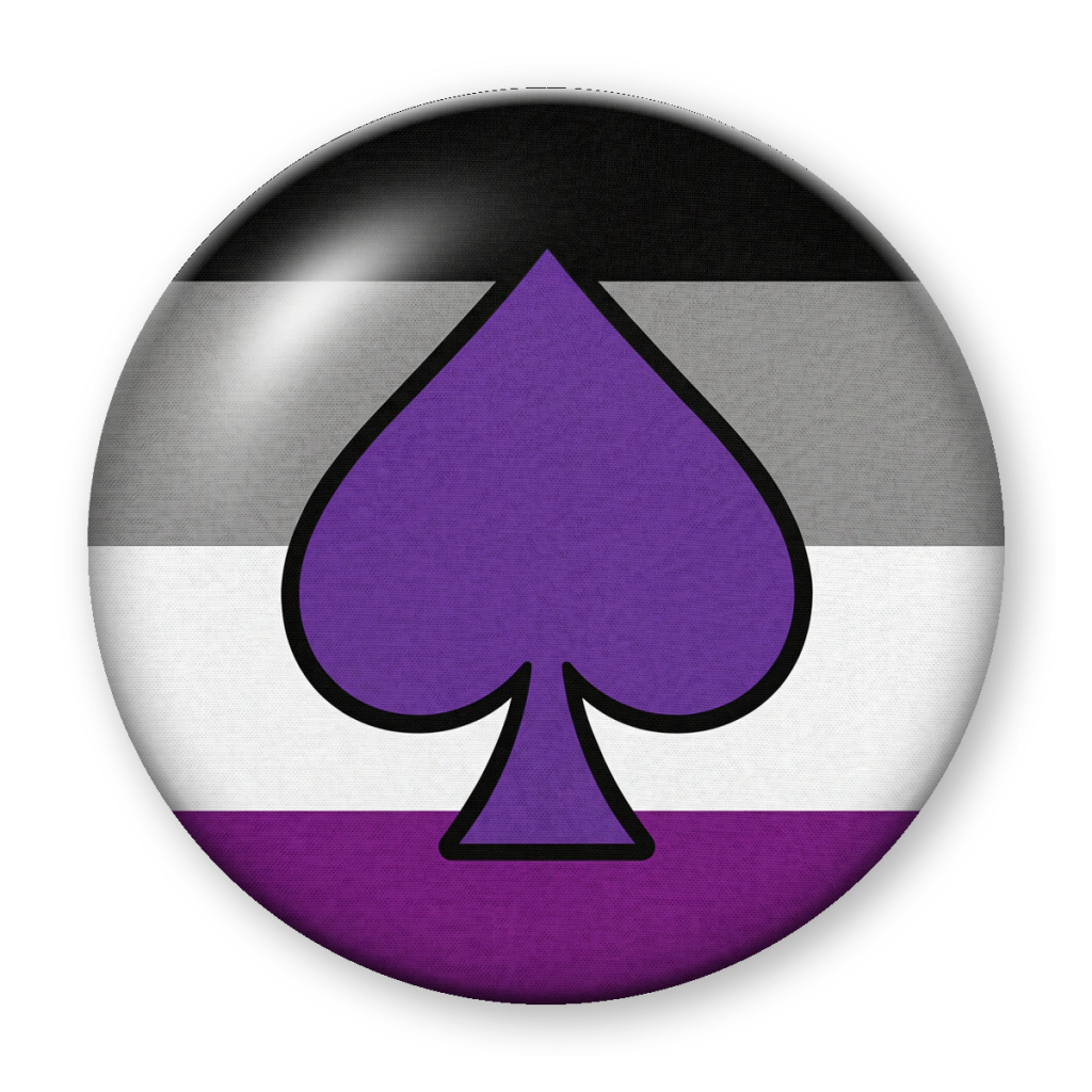 Broche Bandeira Assexual (Ás de Espadas)