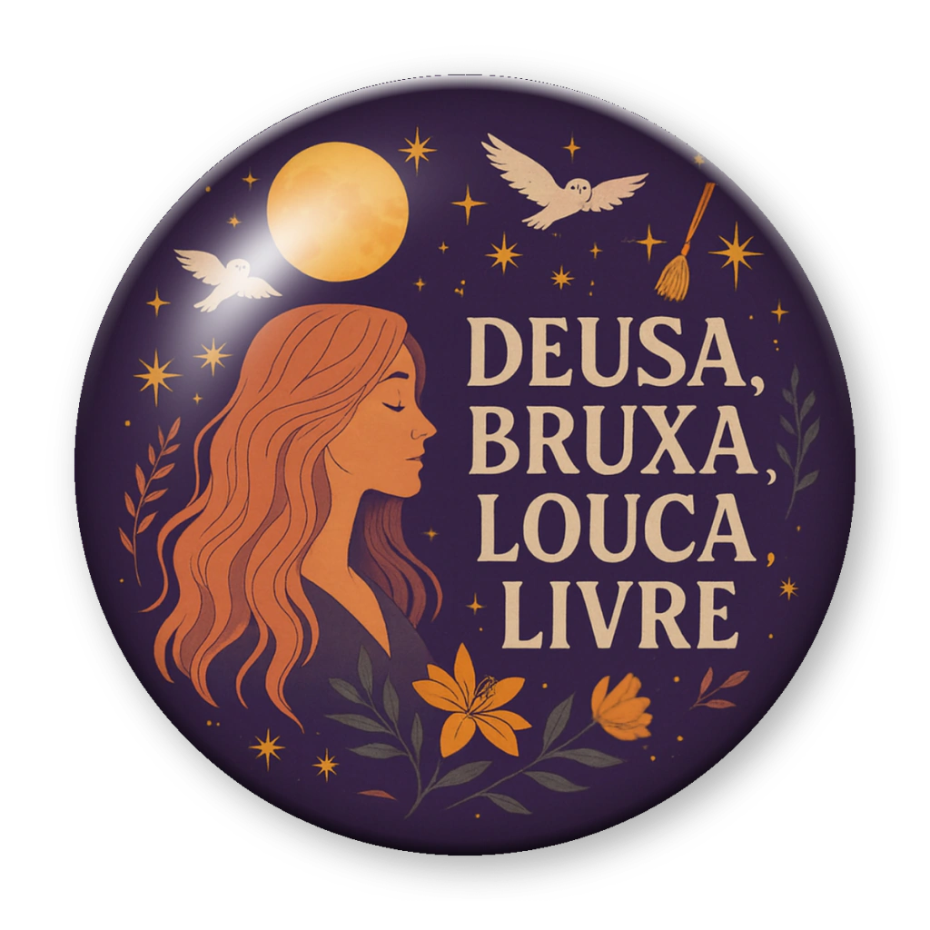 Broche Deusa, Bruxa, Louca, Livre