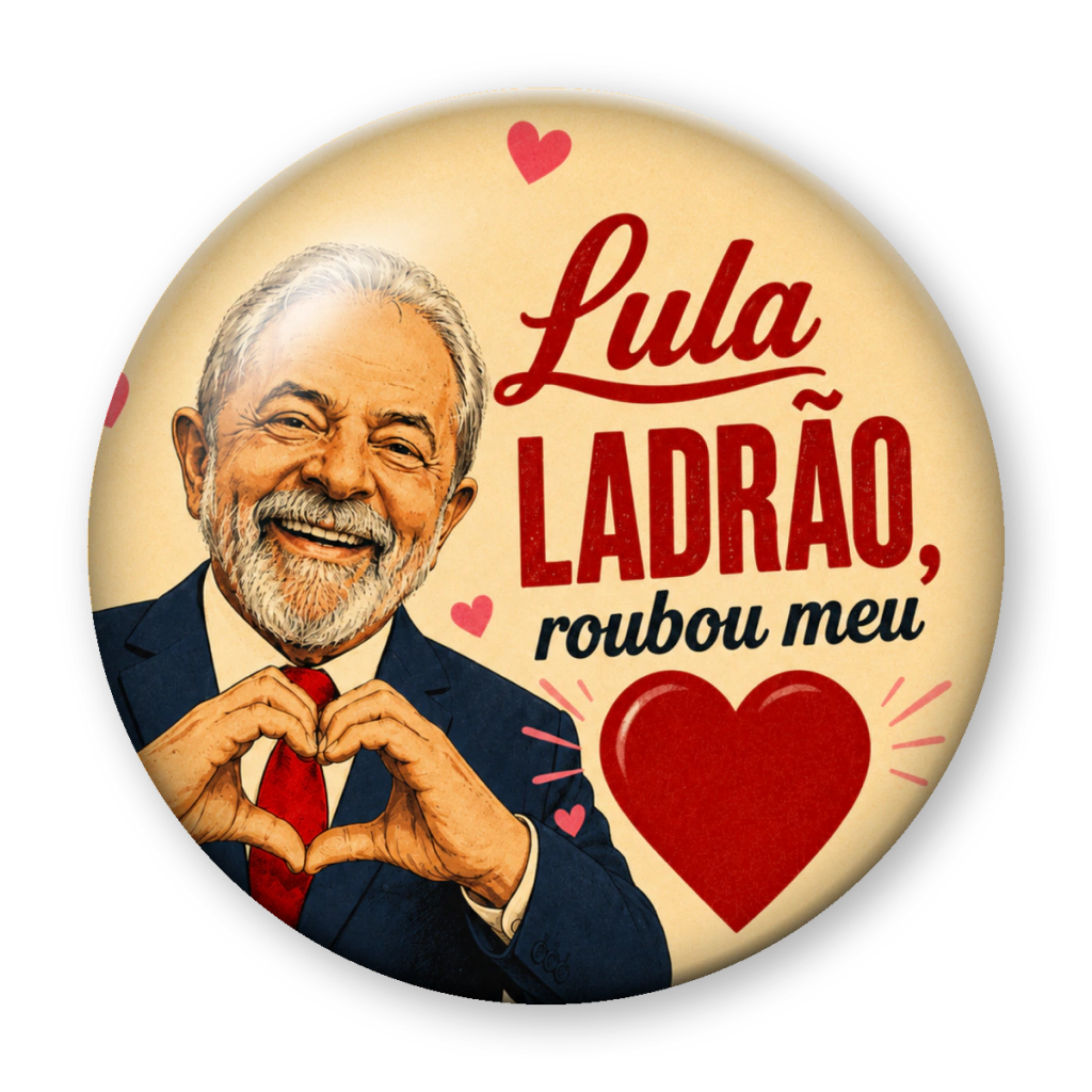 Broche Lula Ladrão (de corações)