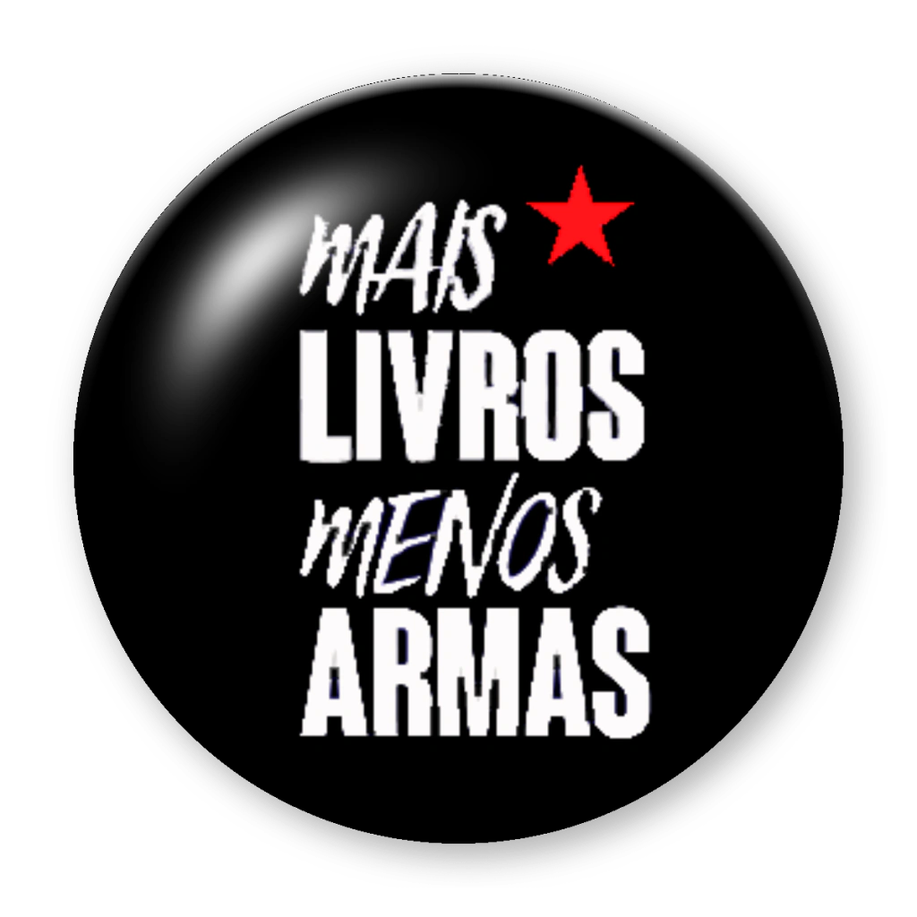 Broche Mais Livros, Menos Armas (preto)