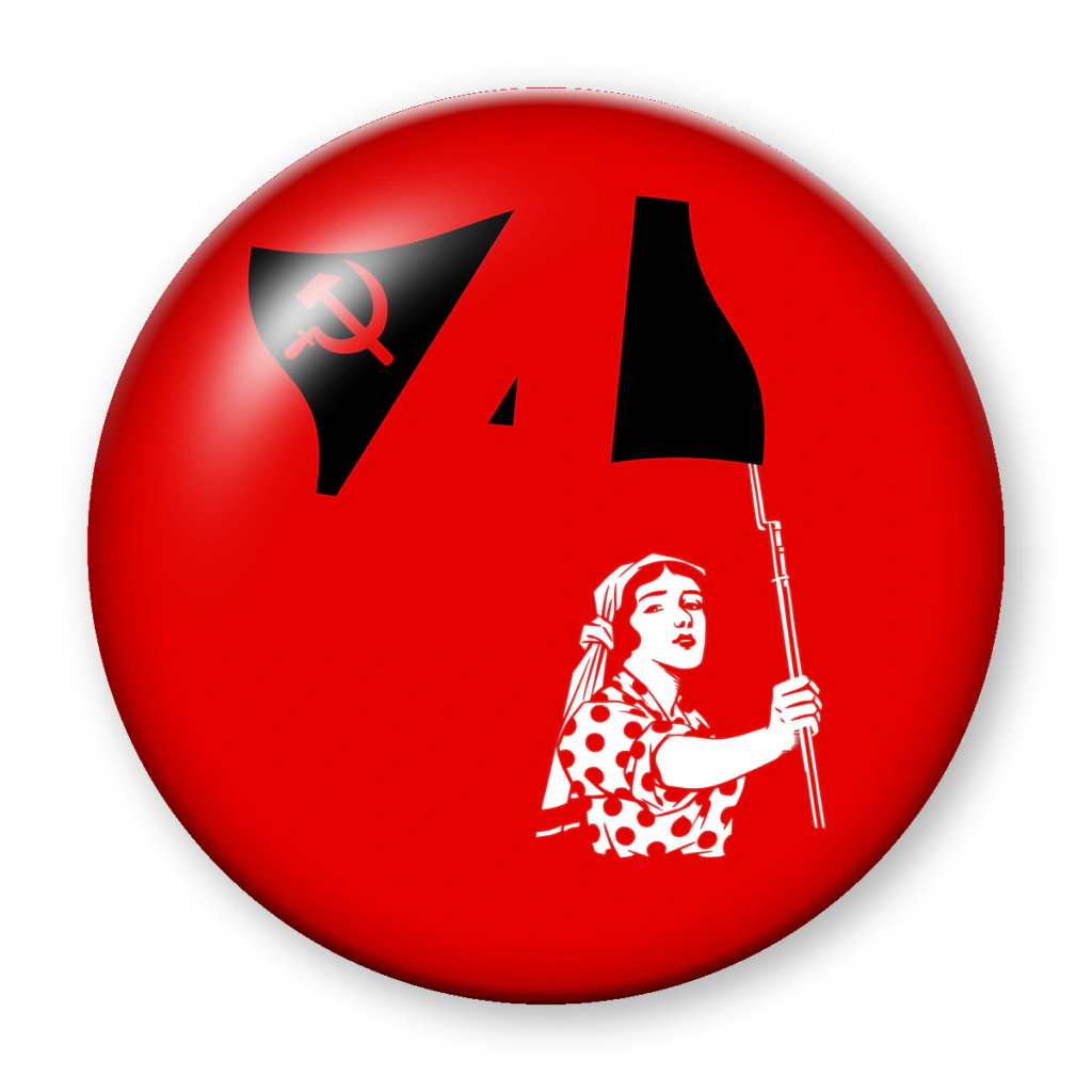 Broche Mulher com a Bandeira Vermelha