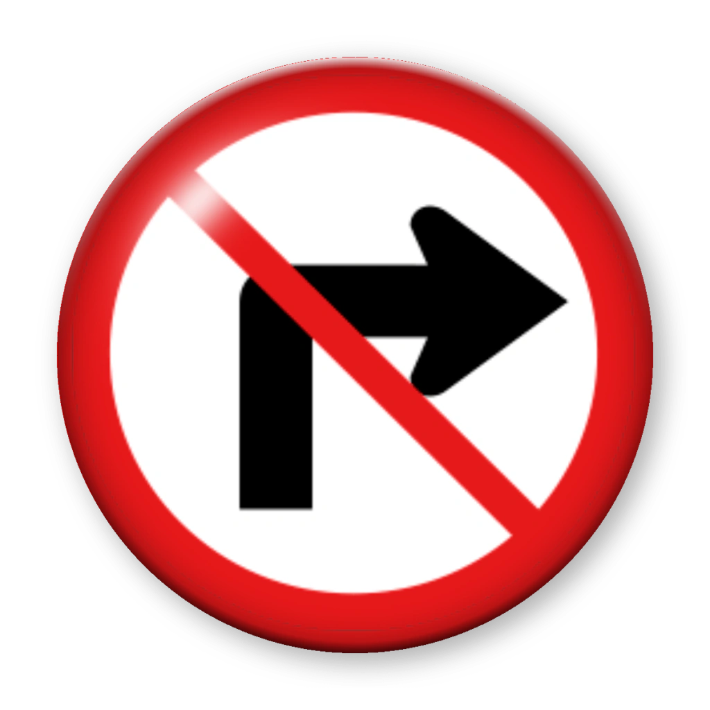 Broche Proibido Virar à Direita
