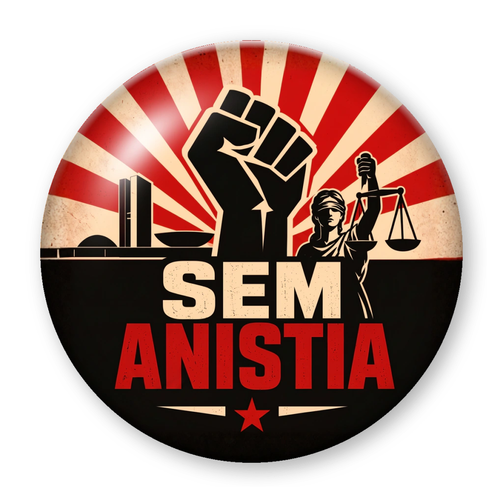 Broche Sem Anistia (Punho e Justiça)