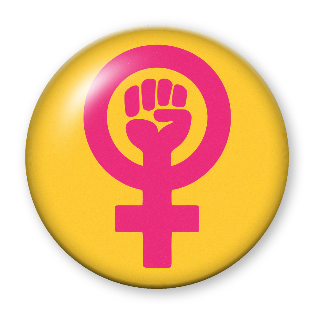 Broche Símbolo Feminista (fundo amarelo)