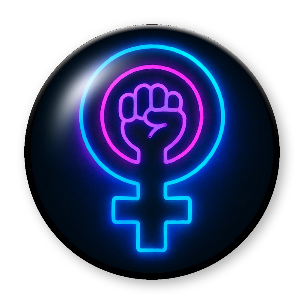 Broche Símbolo Feminista Neon