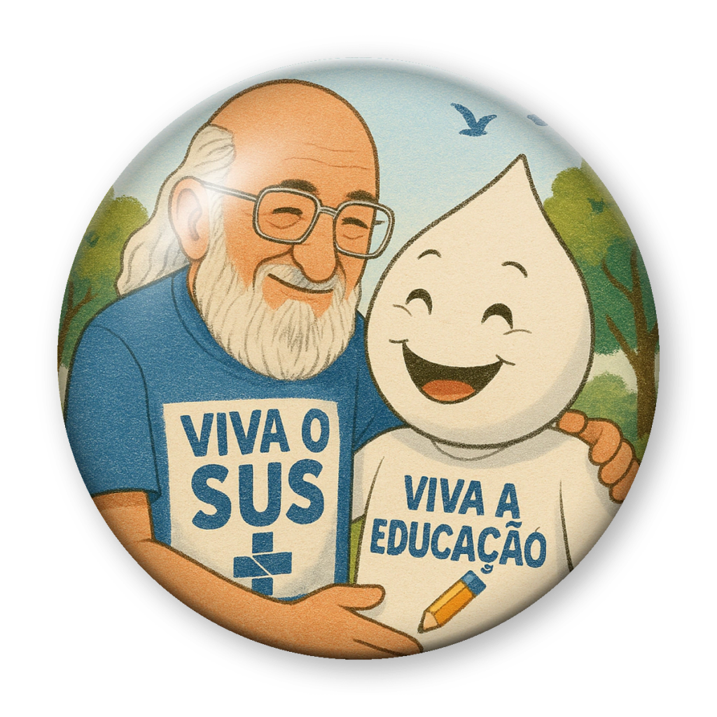 Broche Viva o SUS, Viva a Educação — Paulo Freire