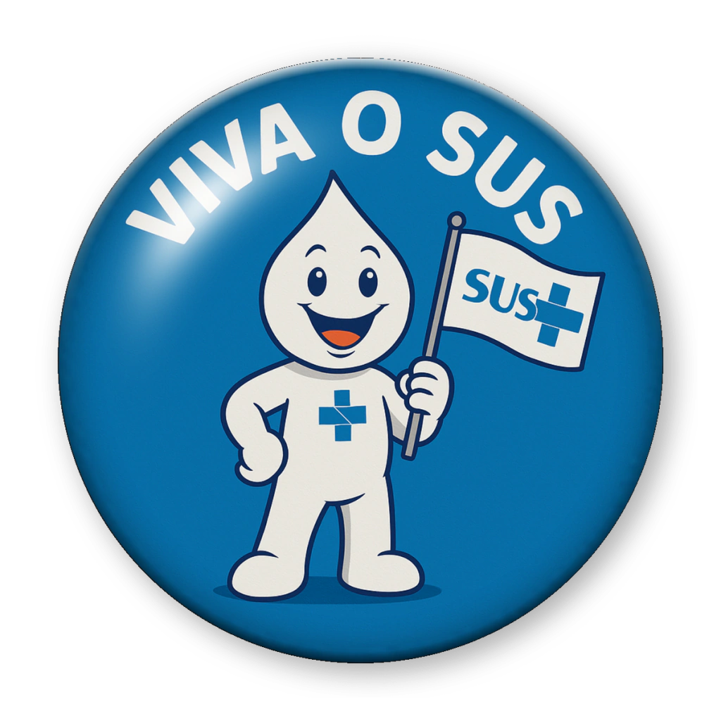 Broche Viva o SUS — Zé Gotinha (azul)